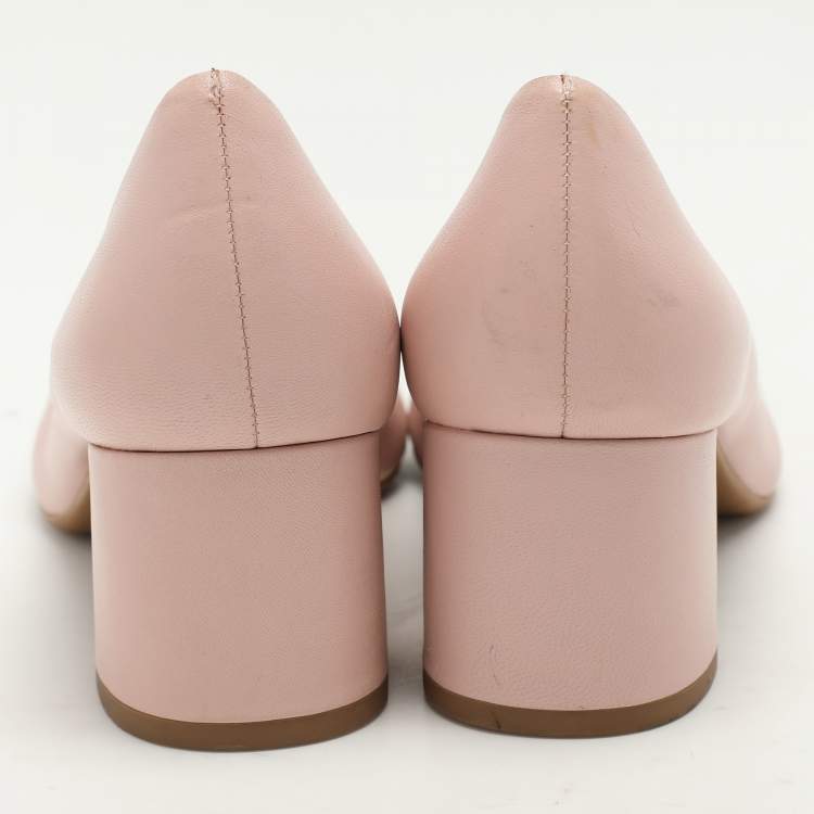 Pre Owned Tory Burch Pink Leather Patent Leather Chelsea Block Heel Pumps 40