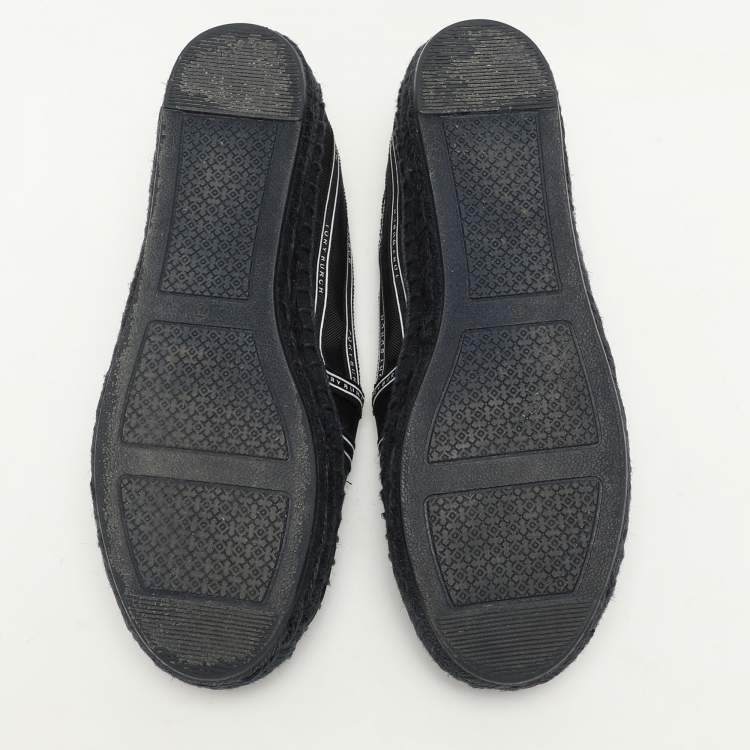 Pre Owned Tory Burch Navy Blue Mesh Platform Espadrilles 37.5