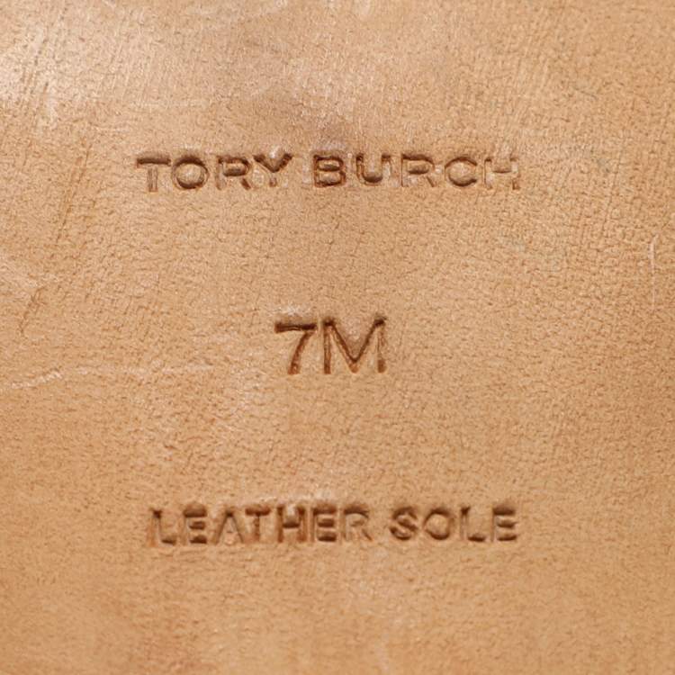 Pre Owned Tory Burch Brown Leather Jessa Loafers 37