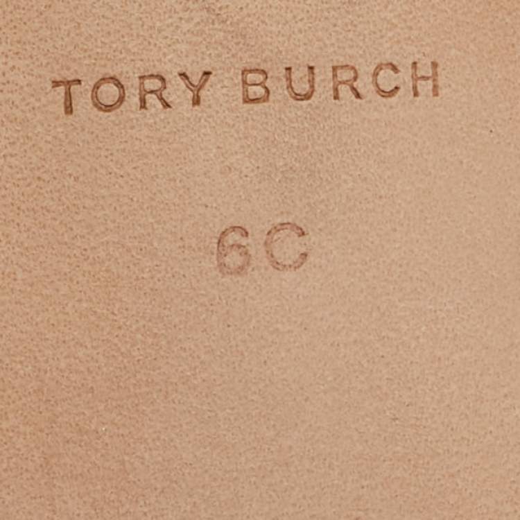 Pre Owned Tory Burch Red Leather Bombe Miller Sandals Size 36.5
