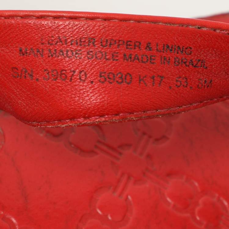 Pre Owned Tory Burch Red Leather Thong Flats Size 38