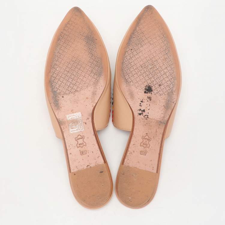 Pre Owned Tory Burch Multicolor Leather Rainbow Sienna Mules Size 38