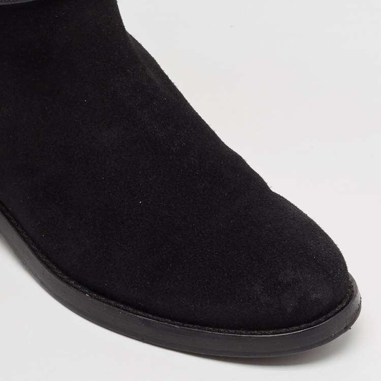 Pre Owned Tory Burch Black Suede Miller Over The Knee Boots Size 37.5
