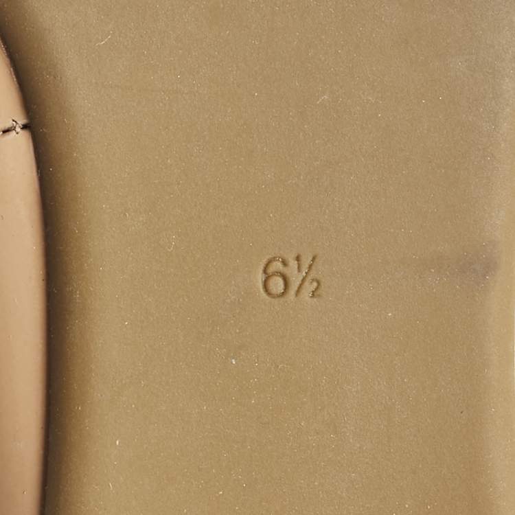 Pre Owned Tory Burch Beige Patent Leather Claire Ballet Flats Size 37