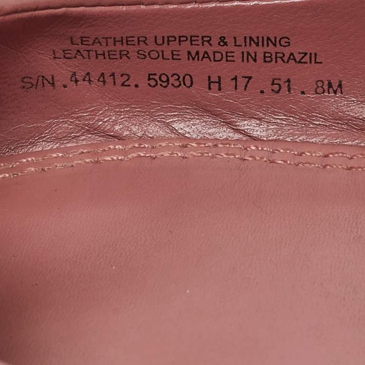 Pre Owned Tory Burch Pink Leather Bow Ballet Flats Size 38