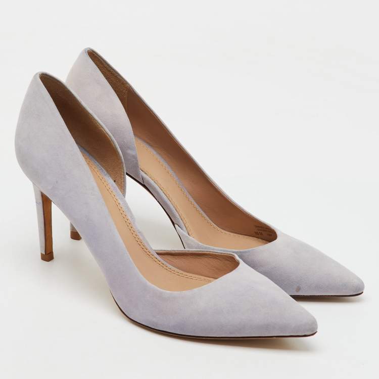 Pre Owned Tory Burch Light Lilac Suede Pointed Toe D'orsay Pumps Size 40