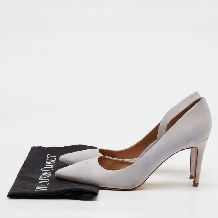 Pre Owned Tory Burch Light Lilac Suede Pointed Toe D'orsay Pumps Size 40