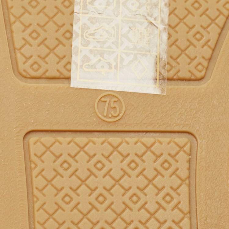 Pre Owned Tory Burch Black Leather Ines Espadrille Flats Size 37.5