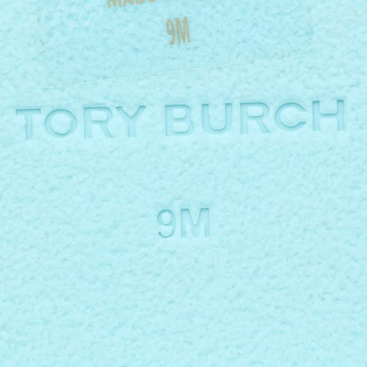 Pre Owned Tory Burch Turquoise Jelly Eleanor Slides 39