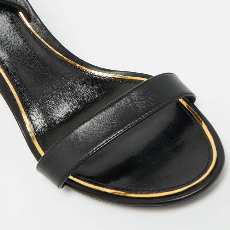 مملوكة مسبقًا Tory Burch Black Leather Slingback Sandals Size 39.5