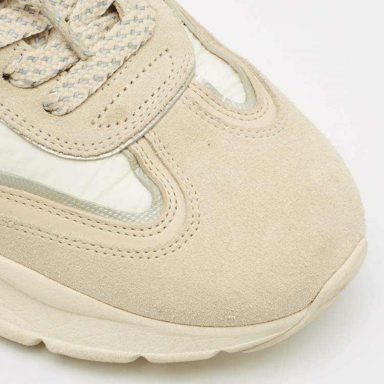 Pre Owned Tory Burch Multicolor Suede and Leather Good Luck Sneakers Size 39