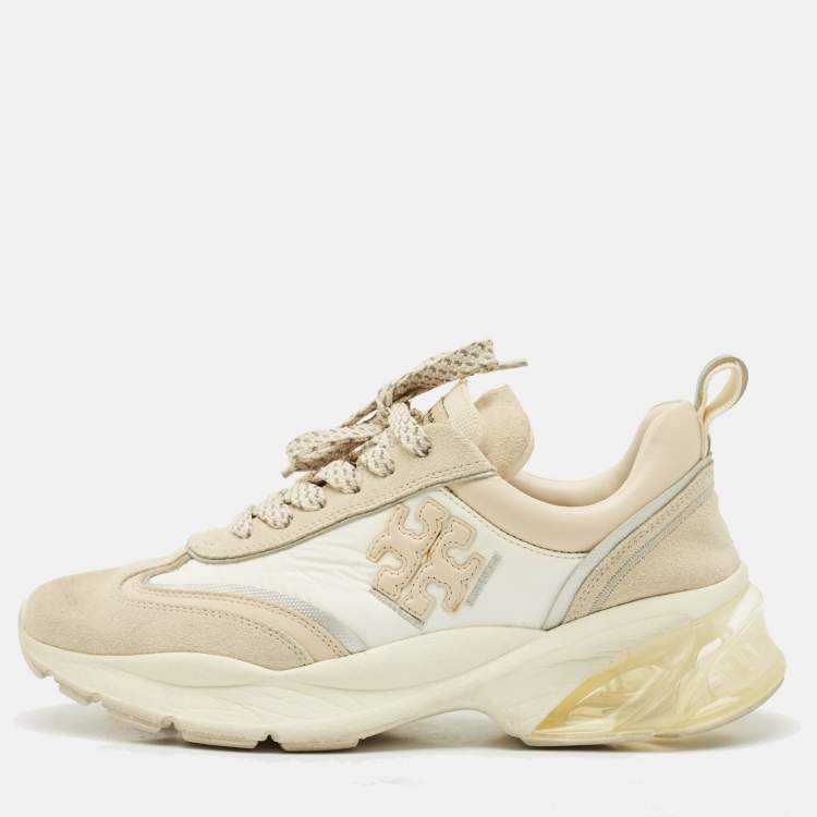 Pre Owned Tory Burch Multicolor Suede and Leather Good Luck Sneakers Size 39