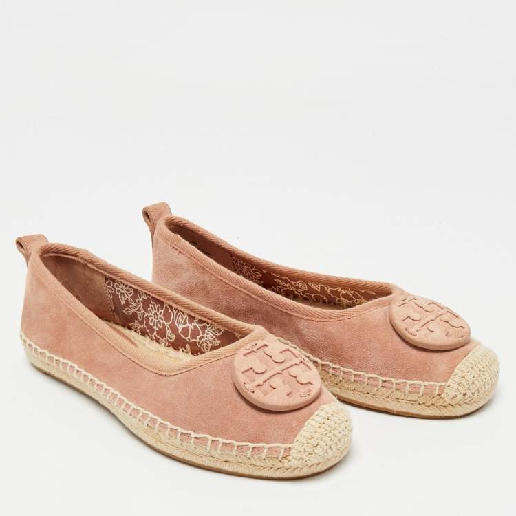 Pre Owned Tory Burch Pink Suede Minnie Ballet Flats Size 36