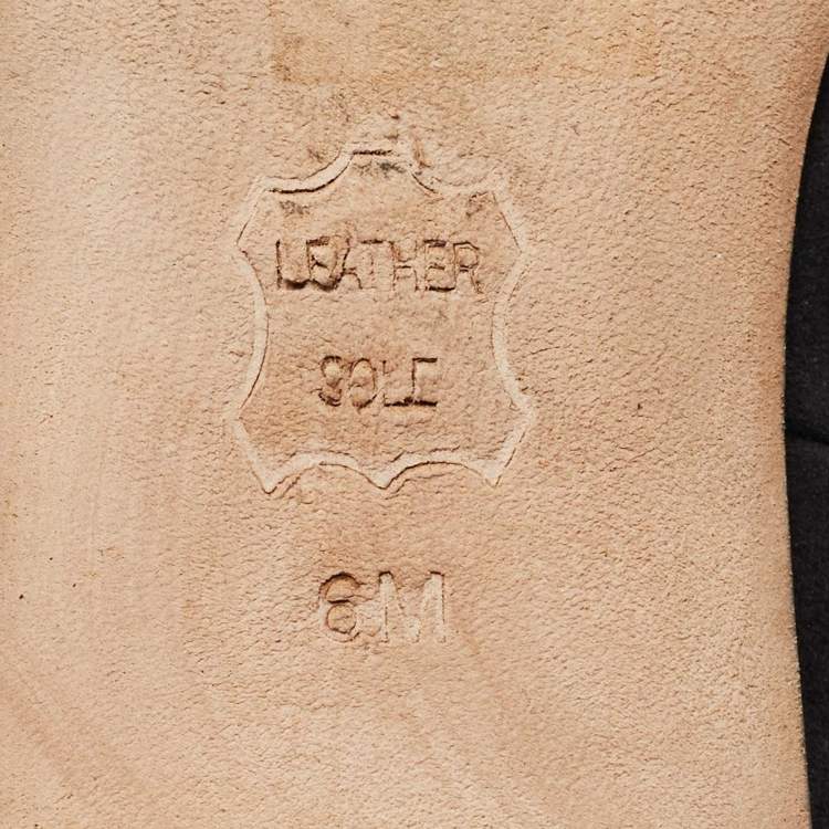 Pre Owned Tory Burch Black Suede Smoking Loafer Size 36