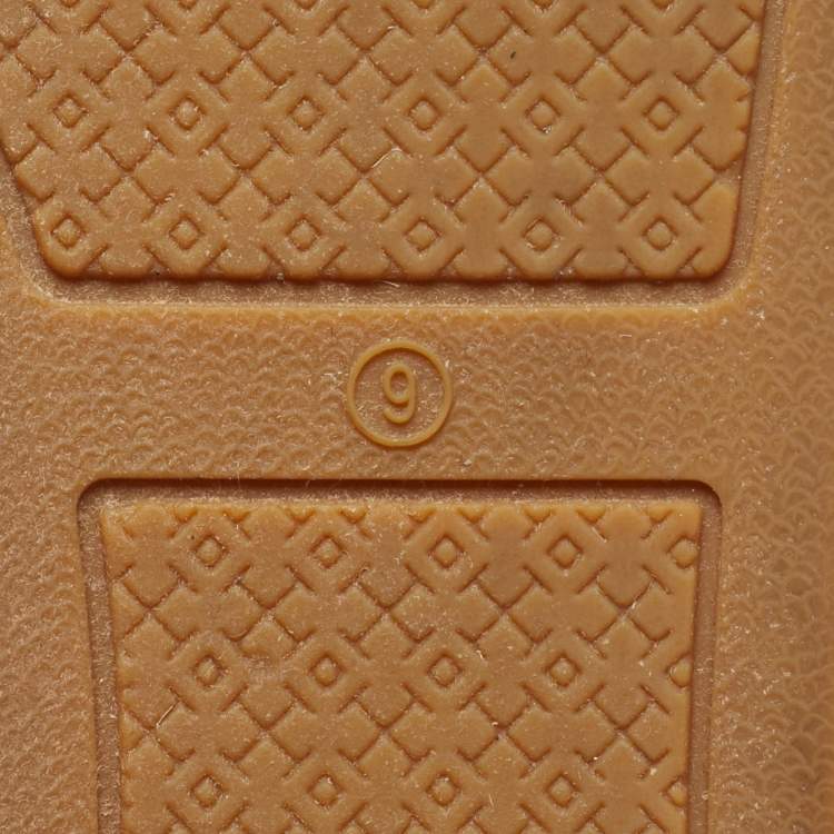Pre Owned Tory Burch Pink/Canvas and  Leather Lucia Espadrille Flats Size 39