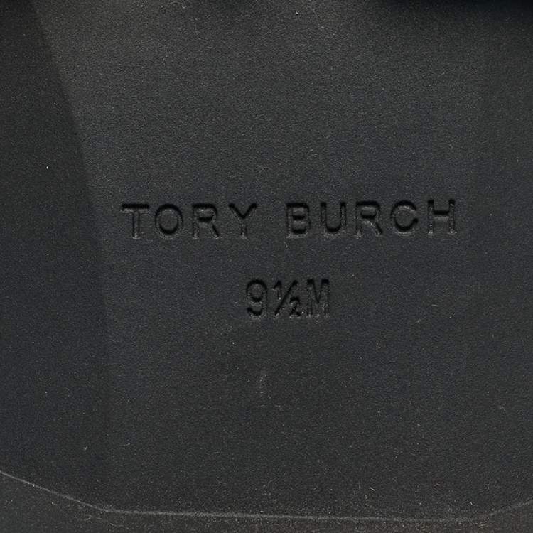 Pre Owned Tory Burch Black Leather Everly chunky Loafers Size 39.5