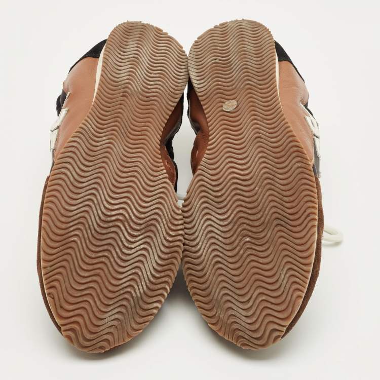 Pre Owned Tory Burch Multicolor Leather and Nylon Tory Sneakers Size 39.5