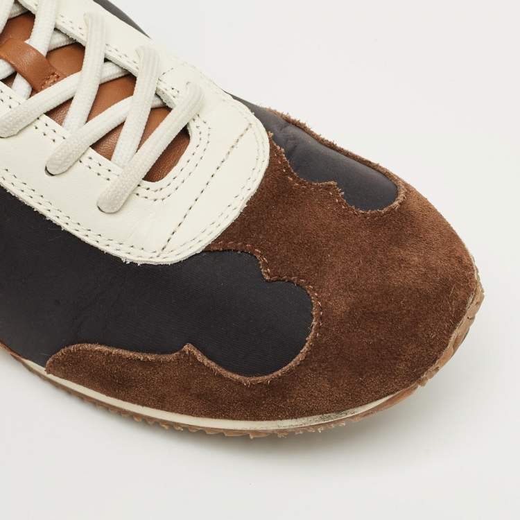 Pre Owned Tory Burch Multicolor Leather and Nylon Tory Sneakers Size 39.5