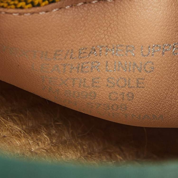 Pre Owned Tory Burch Multicolor Knit Fabric and Leather Espadrille Sneakers Flats Size 37