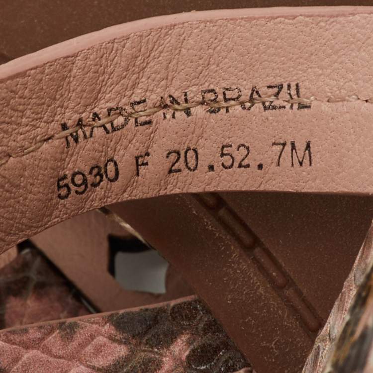 Pre Owned Tory Burch Multicolor Snakeskin Embossed Leather Miller Thong Flats Size 37