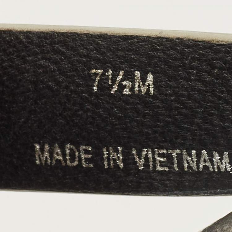 Pre Owned Tory Burch Silver Leather Miller Thong Sandals Size 37.5