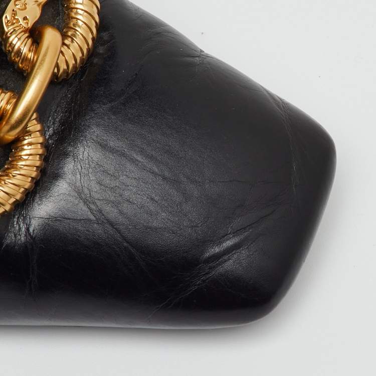 Pre Owned Tory Burch Black Leather Jessa Block Heel Pumps Size 37