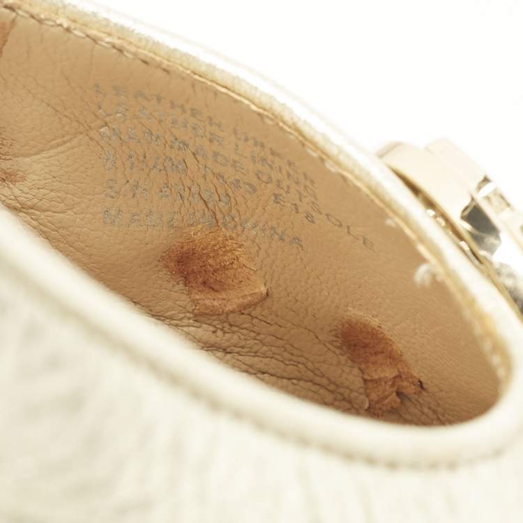 مملوكة مسبقًا Tory Burch Claire Size 39.5 Gold Patent Leather Ballet Flats