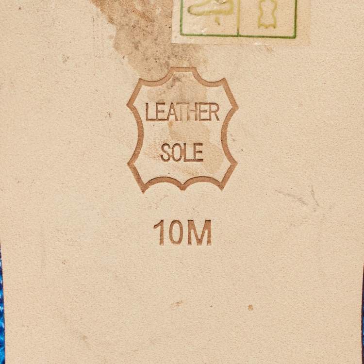 Pre Owned Tory Burch Miller Size 40 Blue Leather Thong Sandals