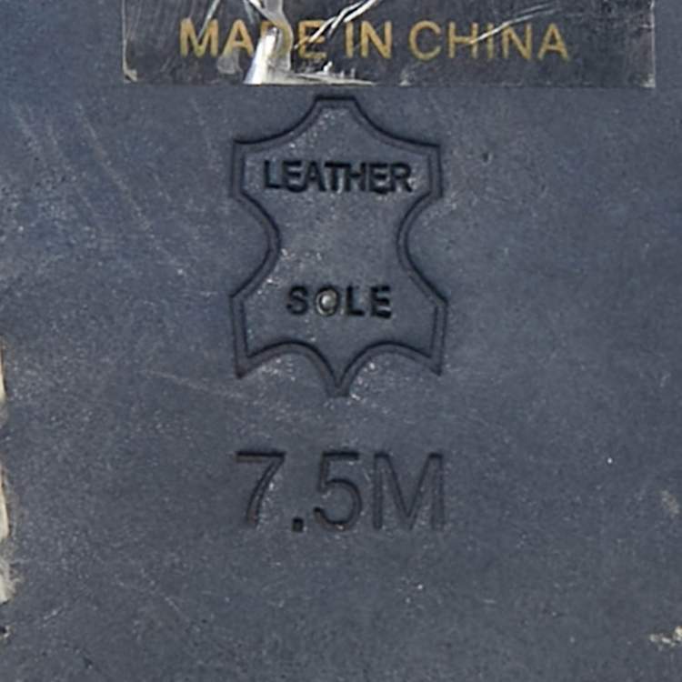 Pre Owned Tory Burch Size 37.5 Blue Leather  Floral Appliquéd Ankle Wrap Flat Sandals