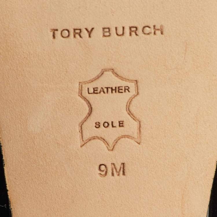 Pre Owned Tory Burch Size 39 Black Crystal Embellished Velvet Mules