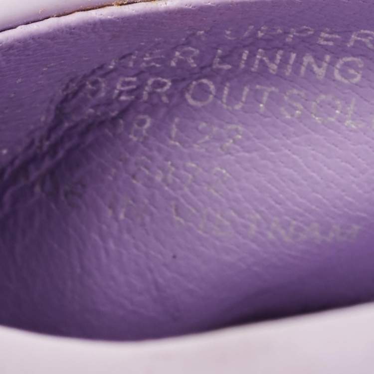 Pre Owned Tory Burch Minnie Size 37 Purple Patent Leather Scrunch Ballet Flats