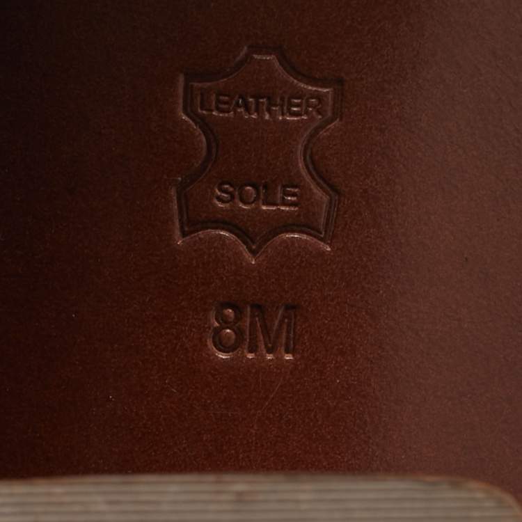 مملوكة مسبقًا Tory Burch Thames Buckle City Size 38 Brown Leather Slingback Sandals