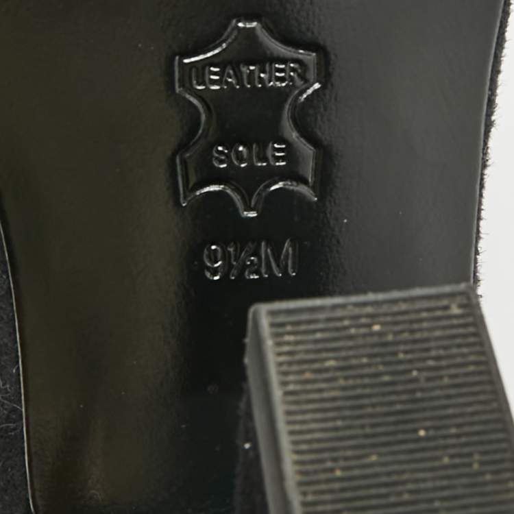 مملوكة مسبقًا Tory Burch Size 39.5 Black Suede Crystal Embellished Ankle Strap Sandals