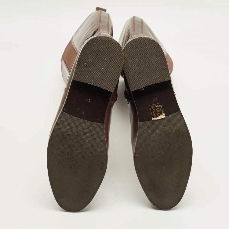 Pre Owned Tory Burch Riding Size 38 Brown Leather Knee Length Boots