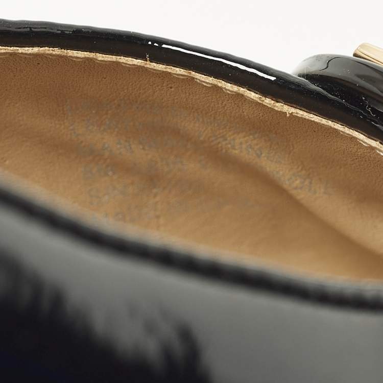 Pre Owned Tory Burch Claire Size 38 Black Patent Leather Ballet Flats