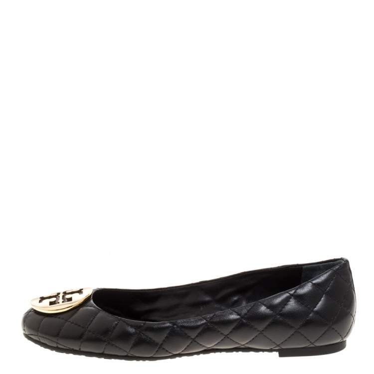 Tory Burch Black Quilted Leather Quinn Ballet Flats Size  Tory Burch |  TLC