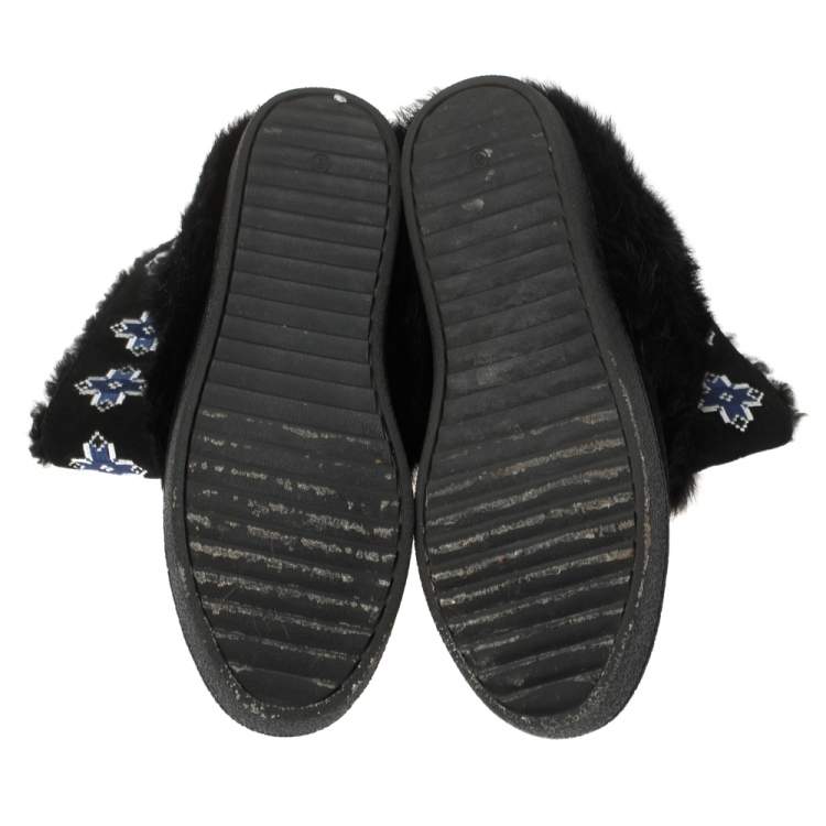 Pre Owned Tory Burch Fur and Suede Boots Size 38