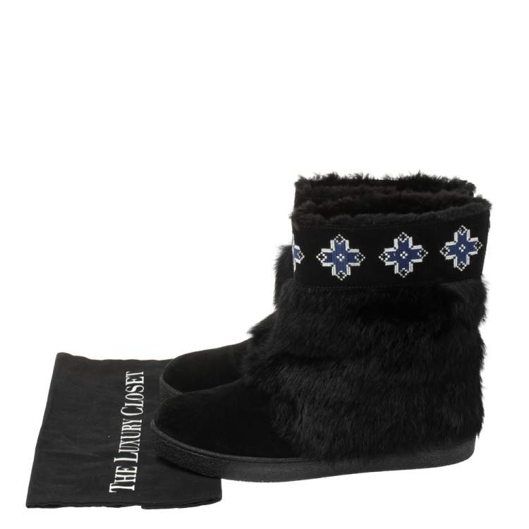 Pre Owned Tory Burch Fur and Suede Boots Size 38