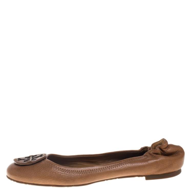 Tory burch tan ballet flats hot sale