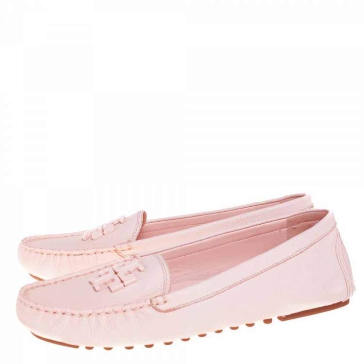 مملوكة مسبقًا Tory Burch Blush Pink Leather Lowell Loafers Size 39