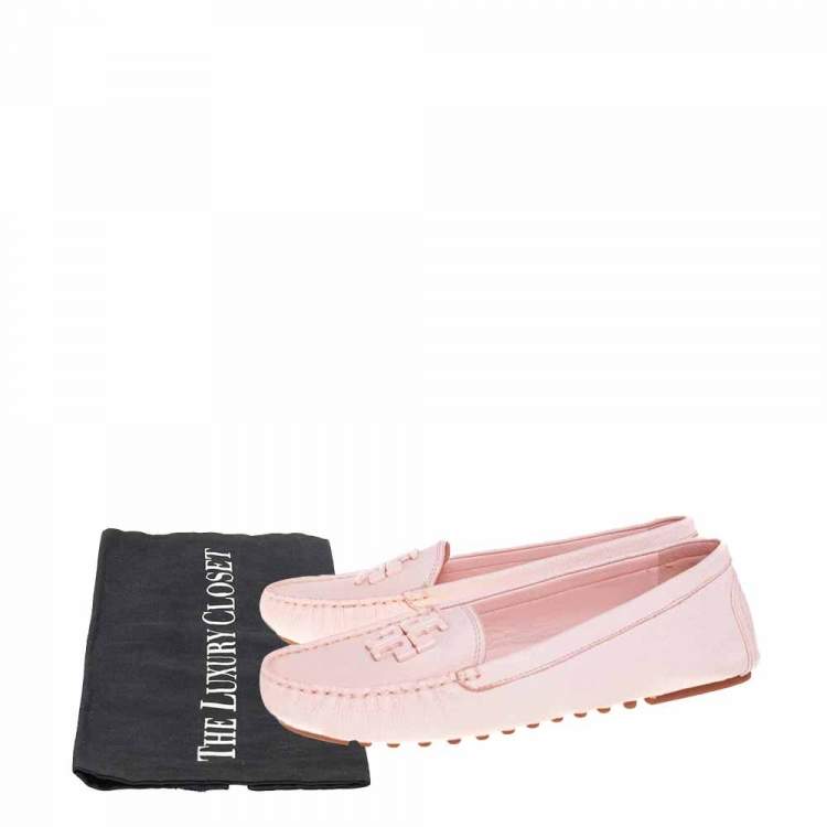 مملوكة مسبقًا Tory Burch Blush Pink Leather Lowell Loafers Size 39