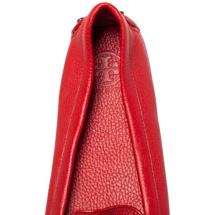 مملوكة مسبقًا Tory Burch Red Leather Bow Loafers Size 40