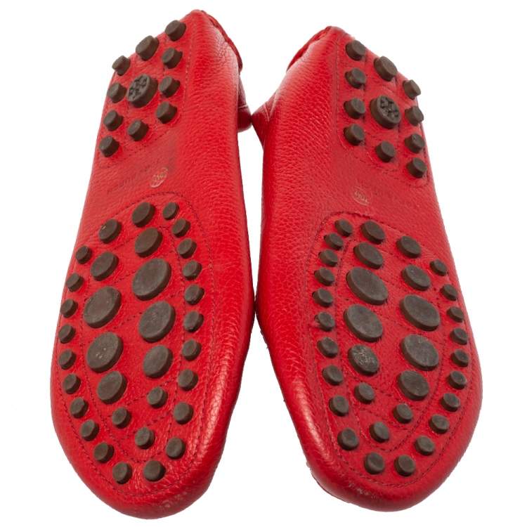 مملوكة مسبقًا Tory Burch Red Leather Bow Loafers Size 40