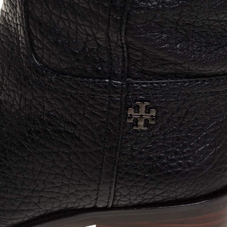 مملوكة مسبقًا Tory Burch Black Leather Fulton Knee Length Boots Size 40