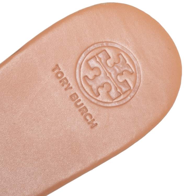 Pre Owned Tory Burch Multicolor Leather Sienna Mule Sandals Size 39