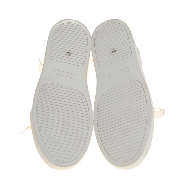 Pre Owned Tory Burch White Marion Quilted Leather Low Top Sneakers Size 38