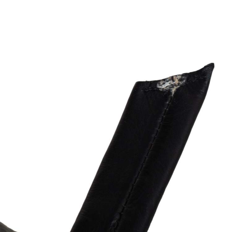 Pre Owned Tory Burch Black Leather Criss Cross Ankle Wrap Sandals Size 39.5