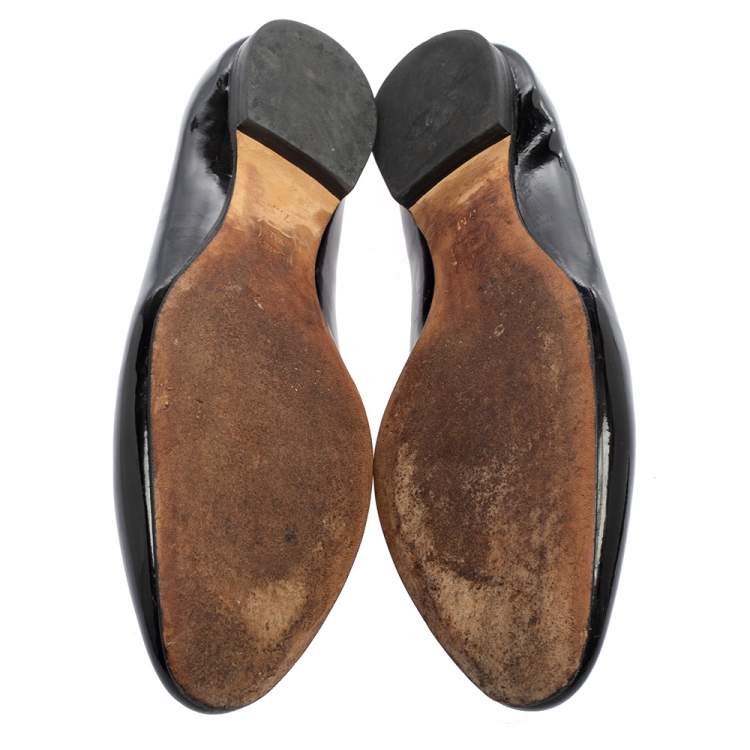 Pre Owned Tory Burch Black Patent Leather Ballet Flats Size 37