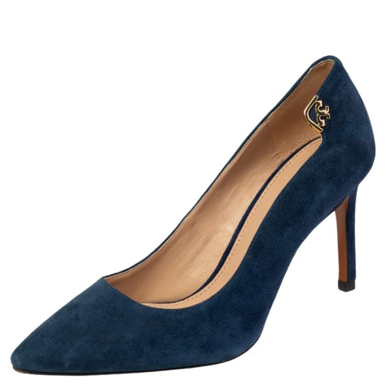 Tory Burch Blue Suede Elizabeth Pointed Toe Pumps Size 36 Tory Burch | TLC