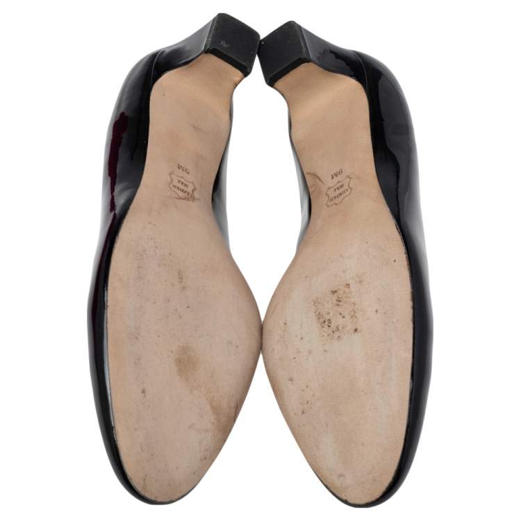 Pre Owned Tory Burch Black Patent Leather Raleigh Pumps Size 39